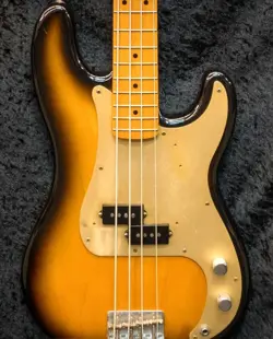 FENDER AMERICAN VINTAGE 57 PRECISION BASS USED 2 TONE SUNBURST W/HARD CASE