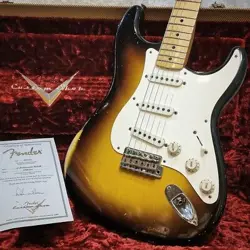 FENDER CUSTOM SHOP MBS 1957 STRATOCASTER RELIC 2 TONE SUNBURST BY DALE WILSON (2