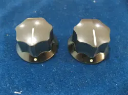 TWO CLEAN 1960'S FENDER MUSTANG DUOSONIC MUSICMASTER OR JAZZ BASS GUITAR KNOBS
