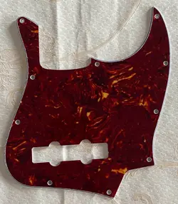 FOR FENDER JAZZ BASS STANDARD 10 HOLE STYLE GUITAR PICKGUARD,4 PLY RED TORTOISE
