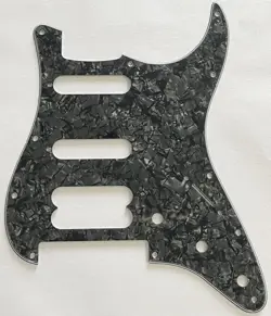GUITAR PICKGUARD FOR FENDER PLAYER STRATOCASTER FLOYD ROSE HSS 4 PLY BLACK PEARL