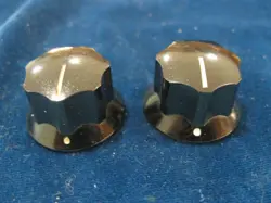 TWO CLEAN 1973 FENDER MUSTANG DUOSONIC MUSICMASTER OR JAZZ BASS GUITAR KNOBS