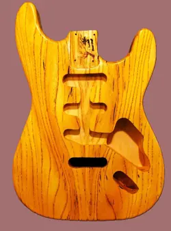 AGED TREE OF HEAVEN (AILANTHUS) FENDER  STRAT STYLE GUITAR BODY