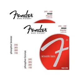 2 SETS PACKS OF FENDER 8060 PHOSPHOR BRONZE ACOUSTIC BASS GUITAR STRINGS 45-100