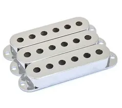(3) CHROME PICKUP COVERS FOR FENDER STRATOCASTER/STRAT® PC-0406-010