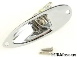 FENDER AMERICAN PERFORMER TIMBER STRATOCASTER STRAT OUTPUT JACK & PLATE CHROME.