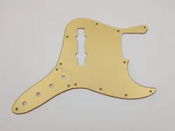 GOLD ACRYLIC PICKGUARD & CONTROL PLATE FOR FENDER 5 STRING STANDARD JAZZ BASS
