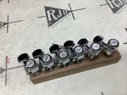 FENDER F LOGO LOCKING CHROME TUNERS TUNING KEYS PEGS HEADS RIGHT STAGGERED