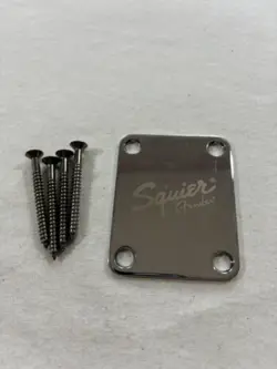 2006 SQUIER BY FENDER STRATOCASTER NECK JOINT PLATE CHROME W/ HW