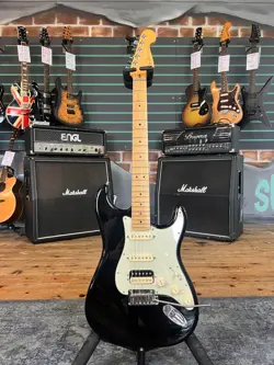 FENDER AMERICAN DELUXE STRATOCASTER HSS SHAWBUCKER BLACK 2015 ELECTRIC GUITAR