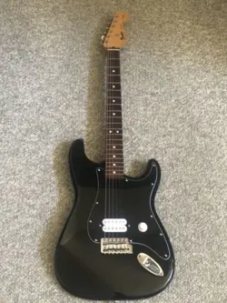1993 FENDER STRATOCASTER STRAT MIM MEXICO BLACK SINGLE HUMBUCKER