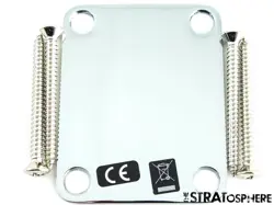 FENDER VINTERA II 70S RI JAGUAR CHROME NECK PLATE & SCREWS BOLTS GUITAR PART