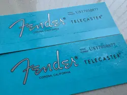 2PCS FENDER TELECASTER ELECTRIC GUITAR BASS WATERSLIDE TRANSFER HEADSTOCK DECALS