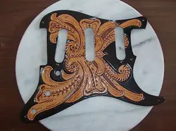 TOOLED LEATHER PICKGUARD FOR FENDER  STRATOCASTER, 11-HOLE
