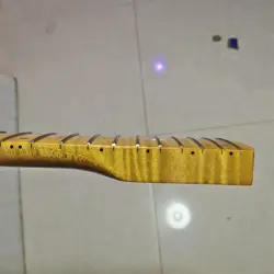 21 FRET TELE ELECTRIC GUITAR NECK PART FLAME MAPLE FOR DIY FENDER REPLACE YELLOW