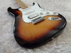2015 FENDER STANDARD STRATOCASTER HSS MEXICO MAPLE NECK SUNBURST ELECTRIC GUITAR