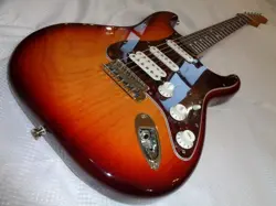 2010 FENDER STANDARD STRATOCASTER HSS SPECIAL EDITION ASH SIENNA FINISH GUITAR