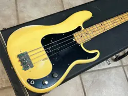 1977 FENDER PRECISION BASS OLYMPIC WHITE MAPLE NECK W CASE