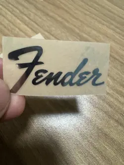 2PCS CUSTOM FENDER TELE GUITAR NECK HEADSTOCK SELF-ADHESIVE METAL STICKER SILVER