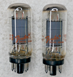 6V6GTA PAIR OF FENDER POWER TUBES MADE IN THE USA TEST EXCELLENT NO RESERVE