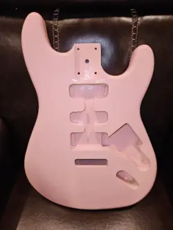 ALDER 50'S SHELL PINK UNIVERSAL ROUTE GUITAR BODY FITS FENDER CUSTOM SHOP STRAT