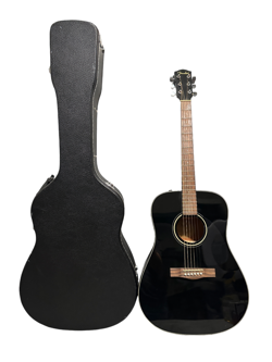 FENDER CD60  DREADNOUGHT ACOUSTIC GUITAR BLACK   HARDSHELL CASE (READ)