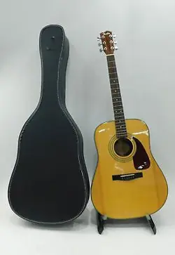 FENDER BRAND DG21S NAT MODEL WOODEN 6-STRING ACOUSTIC GUITAR W/ HARD CASE