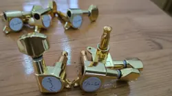 GOLD FENDER STRAT ELECTRIC GUITAR TUNERS TUNING PEGS KEYS MACHINE HEADS SET OF 6