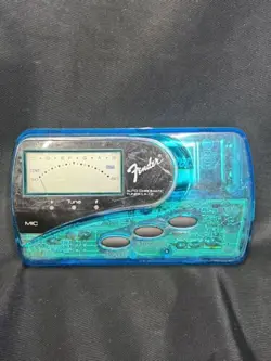 FENDER LX-12 AUTO CHROMATIC GUITAR TUNER CLEAR BLUE TESTED