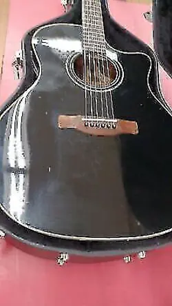 FENDER GA-45SCE ACOUSTIC ELECTRIC GUITAR BLACK USED FROM JAPAN