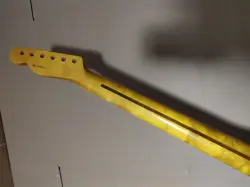 YELLOW 22 FRET TELE ELECTRIC GUITAR NECK MAPLE FOR DIY FENDER STYLE REPLACE