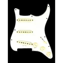PICKGUARD WHITE FENDER PRE-CABLé SSS 11H FOR STRAT, MICROS TEXAS SPECIAL