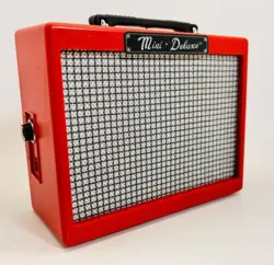 FENDER MINI DELUXE RED ELECTRIC GUITAR AMPLIFIER MD-20 PRACTICE AMP MD20 AS-IS
