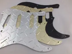 ALUMINIUM DIAMOND PLATE STRATOCASTER SCRATCH PLATE 8 HOLE FOR FENDER STRAT 3 COL