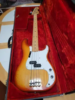 VINTAGE 1981 FENDER PRECISION BASS CHERRY SUNBURST