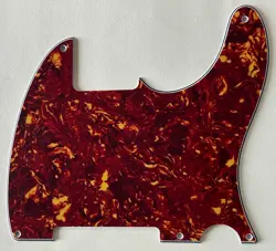 4 PLY RED TORTOISE PICKGUARD FIT FENDER ESQUIRE VINTAGE TELE 5 HOLE BLANK STYLE