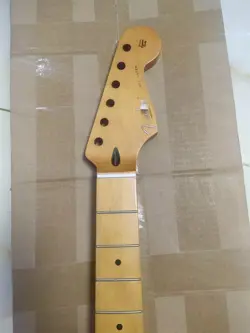 YELLOW 22 FRET STRAT ELECTRIC GUITAR NECK PART MAPLE FOR DIY FENDER  REPLACE