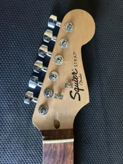 FENDER SQUIER STRATOCASTER ROSEWOOD GUITAR NECK W/TUNERS/PLATE/BOLTS