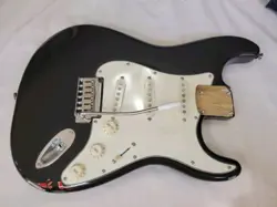 FENDER SQUIER STRAT ELECTRIC GUITAR BLACK METALLIC BODY FULL THICKNESS!!