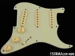 USED FENDER STRATOCASTER LOADED PICKGUARD STRAT FAT 60S MINT GREEN 3 PLY 8 HOLE!