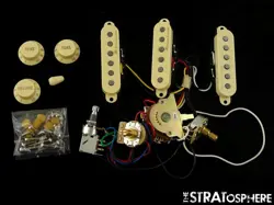 LEFTY FENDER PLAYER PLUS SERIES STRAT PICKUPS POTS KNOBS & SWITCH STRATOCASTER