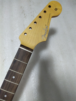 YELLOW 21 FRET STRAT ELECTRIC GUITAR NECK PART MAPLE FOR DIY FENDER  REPLACE