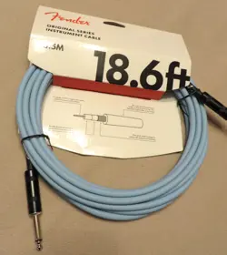 FENDER ORIGINAL SERIES INSTRUMENT/GUITAR CABLE, DAPHNE BLUE, 18.6' FT