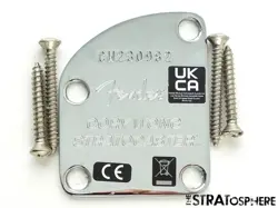 FENDER AMERICAN CORY WONG STRAT NECK PLATE, STRATOCASTER CHROME CONTOUR USA