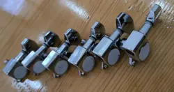 SILVER FENDER ELECTRIC GUITAR TUNING PEGS TUNERS WITH LOGO MACHINE HEADS SET OF