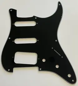 FOR FIT US FENDER 8 SCREW STRATOCASTER HSS STYLE GUITAR PICKGUARD  3 PLY BLACK