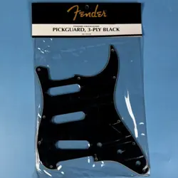 FENDER STANDARD STRATOCASTER PICKGUARD NOS 2000S 11 HOLE 3 PLY BLACK BWB! P314