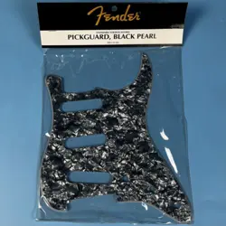 FENDER STANDARD STRATOCASTER PICKGUARD NOS 2000S 11 HOLE BLACK PEARL MOTO! P311
