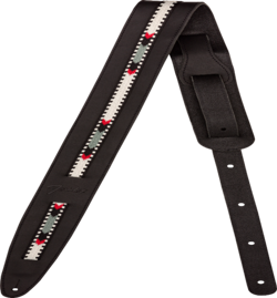 GENUINE FENDER PARAMOUNT ACOUSTIC GUITAR LEATHER STRAP, BLACK