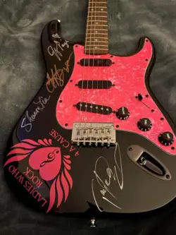 RARE AUTOGRAPHED TAYLOR DAYNE,TIFFANY- SQUIER BY FENDER STRATOCASTER GUITAR